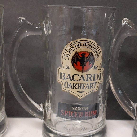 Bacardi oakheart smooth spiced Rum Stein set 4 - Picture 3 of 4